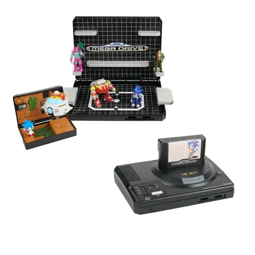 SEGA Mega Drive Faltbare Retro-Konsole – Sonic Boss Bundle mit 4 Figuren & Sonic 1 Diorama