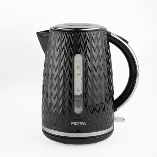 Petra Chevron Elektrischer Wasserkocher, 1,7 l, BPA-frei, 2200 W, mit Trockengehschutz und Abschaltautomatik