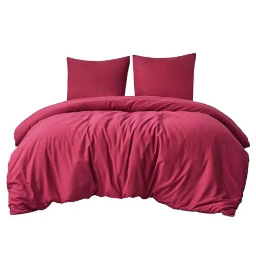 Aisbo 3-teiliges Bettwäsche-Set 220x240 cm in Rot - Mikrofaser, weich und bügelfrei