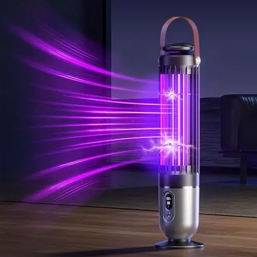 FanFuGuo® Elektrischer Insektenvernichter 2-in-1 mit UV-Licht & Dämmerungssensor (Schwarz)