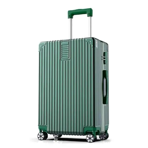 Aoliwei Hartschalen-Trolley Reisekoffer Handgepäck, Zwillingsrollen, Grün, Größe M