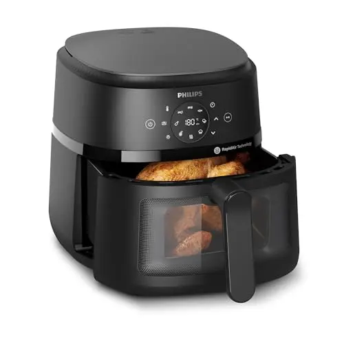 Philips Airfryer 2000 Serie – Heißluftfritteuse, 6,2 l, mit Kochfenster, bis 90% weniger Fett