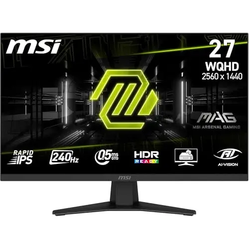 MSI MAG 274QF X24 27" WQHD Gaming Monitor - 240Hz, HDR Ready, FreeSync, Schwarz