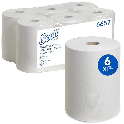 Scott Slimroll Papierhandtücher, 1-lagig, 6 Rollen x 165 m, weiß, FSC-zertifiziert