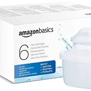Amazon Basics Wasserfilterkartuschen, 6 Stück, kompatibel mit BRITA und Amazon Basics Systemen