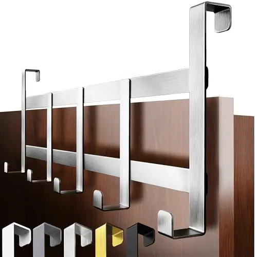 4smile Türgarderobe – Türhaken aus Edelstahl, platzsparende Kleiderhaken für die gesamte Wohnung