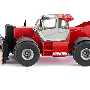Siku Manitou MHT 10230 Teleskoplader 1:50, Metall/Kunststoff, Rot, inkl. 3 Paletten