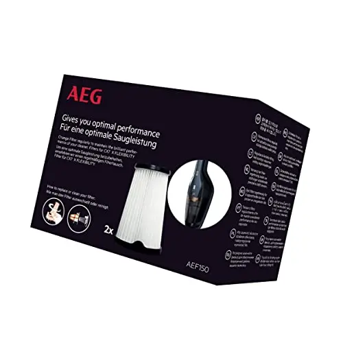 AEG AEF150 Filterset für CX7-2 (Doppelpack, Staubsauger Filter, einfache Reinigung, schwarz/weiß)