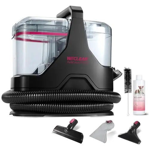 WECLEAN C3 Nasssauger Fleckenreiniger für Teppiche, Sofas und Polstermöbel, 600 Watt, Schwarz/Rosa