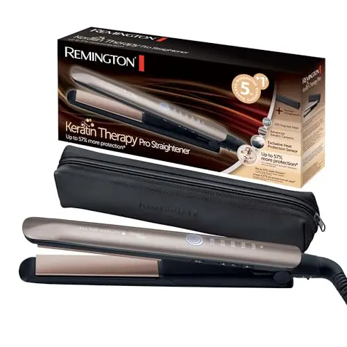 Remington S8593 Glätteisen mit Hitzeschutzsensor und Keratin-Keramikbeschichtung, digitalem Display, 160-230°C