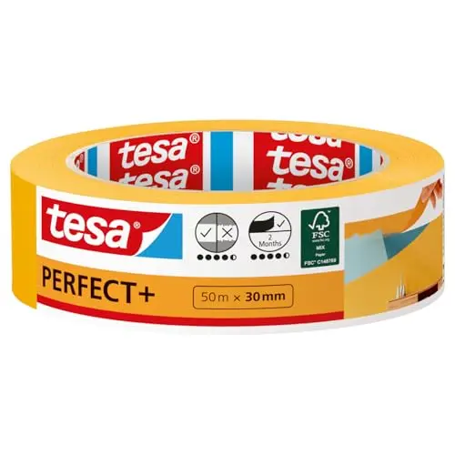 tesa Malerband Perfect+ - Gelb - 50 m x 30 mm