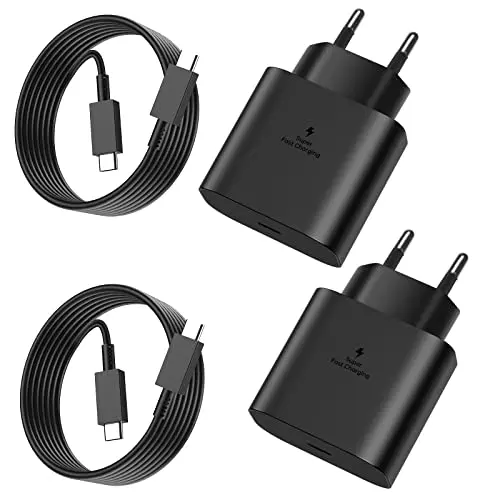 2er-Pack 25W USB-C-Ladegerät mit 2 m Ladekabel für Samsung Galaxy und iPhone