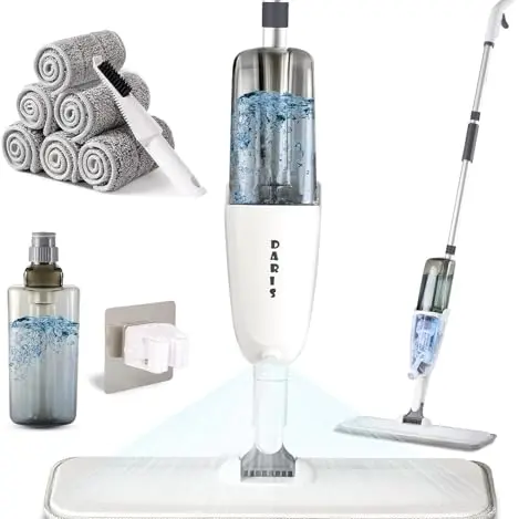 Mikrofaser-Sprühmopp für Bodenreinigung, 360-Grad-Drehung, 500ml Wassertank, 6 waschbare Pads