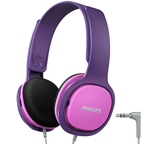 Philips SHK2000PK/00 Over Ear Kinder Kopfhörer mit LED-Leuchten, Lautstärkebegrenzung und weichen Ohrpolstern (Rosa)