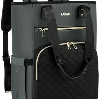 Laptop Rucksack für Frauen - 17 Zoll, Reise Rucksack in Grau, ideal für Arbeit und Schule