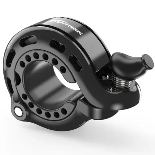 Toptrek Fahrradklingel für Mountainbike, 110dB Lautstärke, passend für 22.2-31.8 mm Lenker, Schwarz
