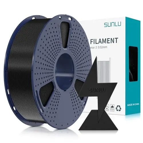 SUNLU PLA Filament 1.75mm für schnelles 3D Drucken, 1KG Spule Schwarz