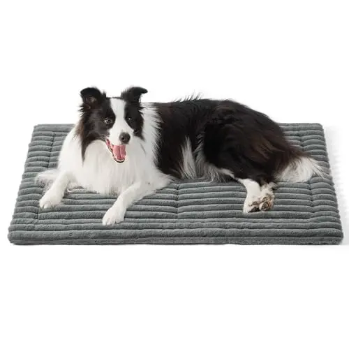 BEDSURE Hundematte für große Hunde - 89x58 cm, rutschfest und waschbar, grau