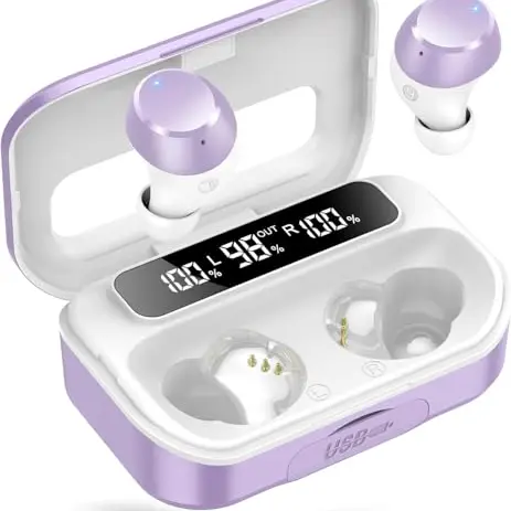 Kabellose In-Ear Bluetooth Kopfhörer mit ENC Noise Cancelling, 128 Std. Akkulaufzeit, wasserdicht und LED-Anzeige