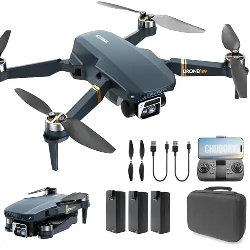 Drohne mit 4K Kamera, 800m Reichweite, 84 Min. Flugzeit, faltbar, bürstenloser Motor, Auto-Hover & Follow, 3 Akkus