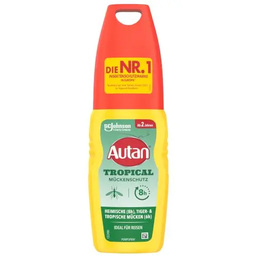 Autan Tropical Pumpspray Mückenschutz für Körper & Gesicht, 100 ml