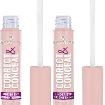 essence CORRECT & CONCEAL under eye Brightening Concealer Nr. 10, Pink, aufhellend, farbkorrigierend, vegan, öl- und parfümfrei, 2er Pack