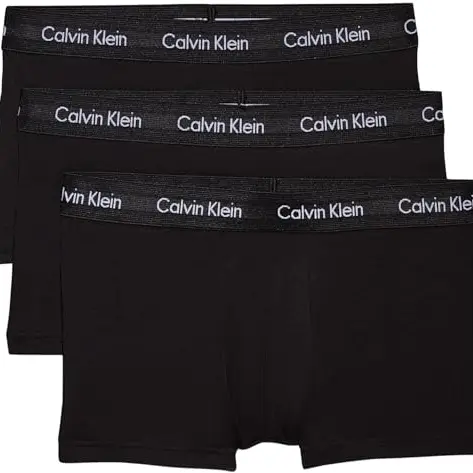 Calvin Klein Herren 3er Pack Boxershorts, Low Rise, Schwarz (Black W Black Wb), Größe L