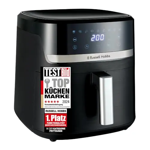 Russell Hobbs Heißluftfritteuse XXL, 8,3L, leise, mit Touchscreen, 9 Programme, ohne Öl, für Pizza bis 26cm, spülmaschinenfest