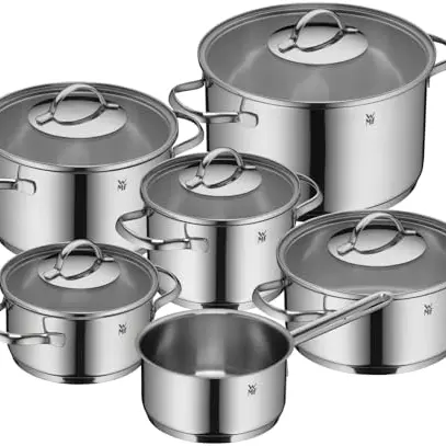 WMF Aparto 6-teiliges Topfset Induktion mit Glasdeckel aus Cromargan Edelstahl