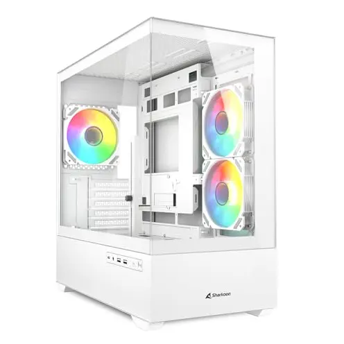 Sharkoon MK6 RGB PC Gehäuse, Micro-ATX, Weiß