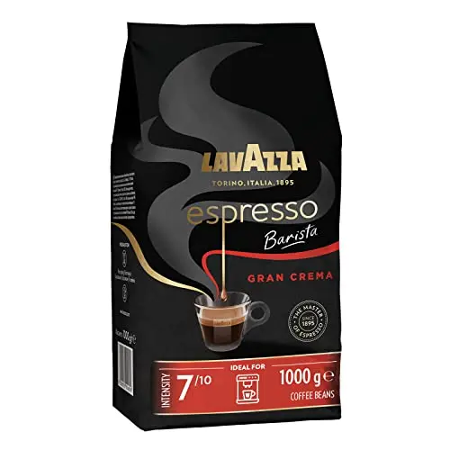 Lavazza Espresso Barista Gran Crema Kaffeebohnen, 1 kg Packung, Aromanoten von Trockenfrüchten, Intensität 7/10