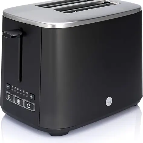 Wilfa CLASSIC Toaster - Edelstahl, verstellbare Hitzeeinstellungen, schwarz