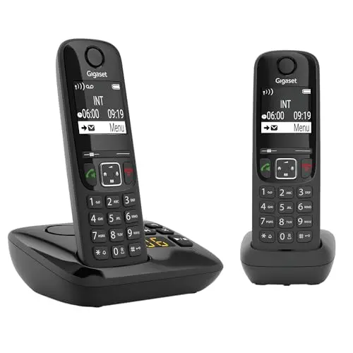 Gigaset AS690A Duo - 2 DECT-Telefone mit Anrufbeantworter und Freisprechfunktion, schwarz