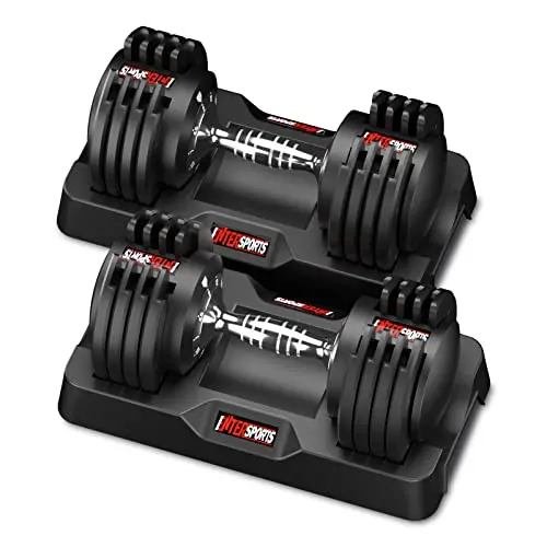 EnterSports Verstellbare Hanteln 12 kg, 5 Gewichtsstufen, Rutschfester Griff, Ideal für Zuhause, Büro und Fitnessstudio