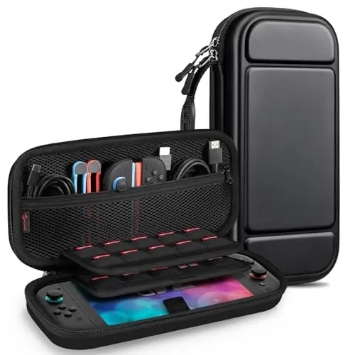 FINTIE Tragetasche für Nintendo Switch 2 (2025) – Hülle mit Stauraum und Spielkartenfächern, Schwarz