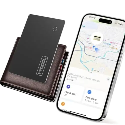 YAOTE Brieftaschen-Tracker-Karte, ultradünner Locator für Geldbörse und Koffer, kabelloses Laden, wasserabweisend