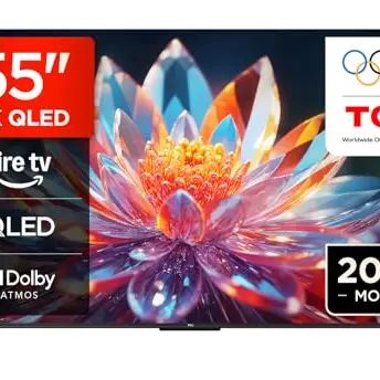 TCL 55 Zoll QLED 4K UHD Smart TV mit Fire TV, HDR, Dolby Vision & Atmos, Sprachsteuerung mit Alexa und AirPlay 2