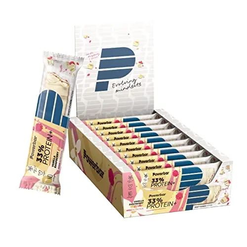 Powerbar 33% Protein Plus - Vanilla Raspberry - 10x90g - High Protein Riegel - palmölfrei