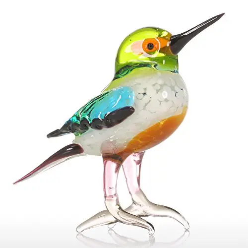 Tooarts Glasvogel Deko - Bunte handgefertigte Vogelfigur für kreative Heimdekoration