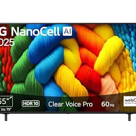 LG 65NANO80A6B 65 Zoll 4K NanoCell TV mit AI Prozessor und webOS 2025
