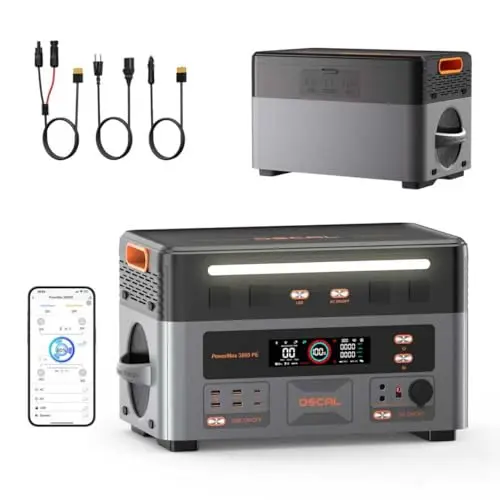 OSCAL 3600W Tragbare Powerstation mit 2160Wh, Schnellladefunktion, 14 Ausgänge, Mobil, ideal für Camping & Notfälle