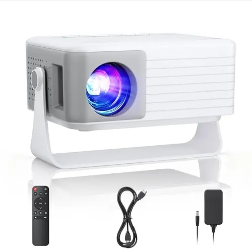 Mini Beamer AKIYO O1 1080P, Auto Keystone, 16,000L, 360° Drehbar, 50% Zoom, für Heimkino & Outdoor, Smartphone & TV Stick kompatibel