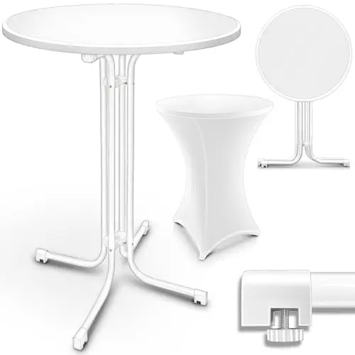 tillvex® Gastro Stehtisch klappbar 2er Set Ø70cm | wetterfester Partytisch für Garten & Indoor