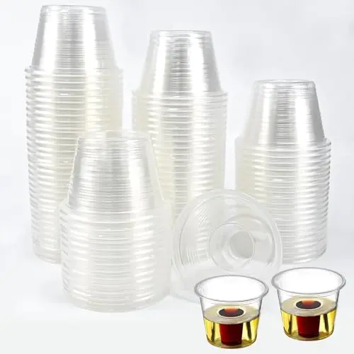 SLTAXAR 100 Stück Jager Bomb Schnapsgläser - Plastik Trinkbecher für Party und Hochzeiten