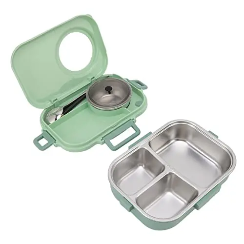 Vikye Thermo-Lunchbox 1100 ml für Kinder und Erwachsene - Tragbare Box in Grün