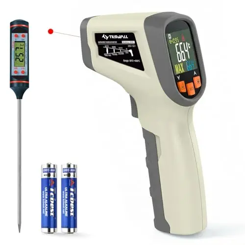 Tilswall Infrarot Thermometer – Digitales Laser-Temperaturmessgerät für Grill, Küche, Industrie, bis 600°C