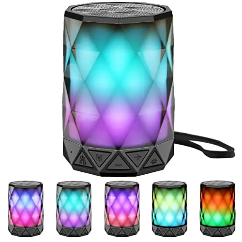 LFS Bluetooth Lautsprecher mit Licht, tragbar und wasserdicht, Freisprechfunktion, kabelloser Lautsprecher