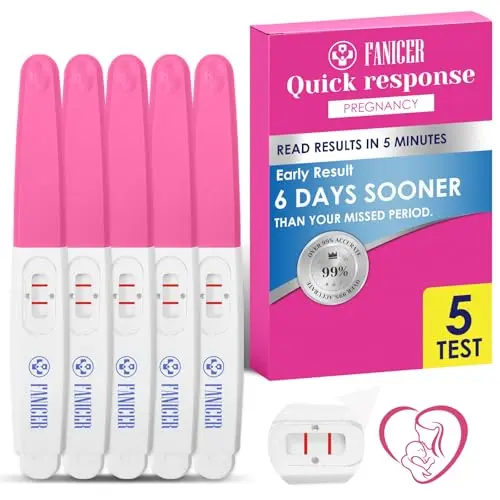 5er-Pack Schwangerschafts-Schnelltest - Früherkennung HCG Urin-Test - Ergebnis in 5 Minuten - über 99% Genauigkeit