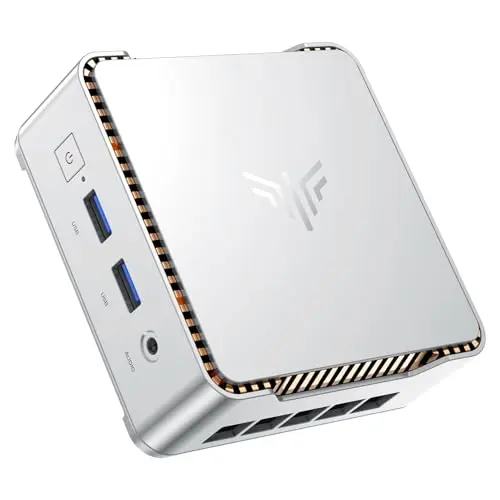 NiPoGi Mini PC, Intel Alder Lake N97, 16 GB RAM, 512 GB SSD, Windows 11 Pro, 4K UHD Dual Display, ideal für Schule und Büro.