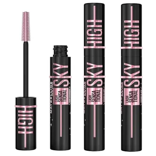 Maybelline Lash Sensational Sky High Mascara - 3 x 7.2ml, Cosmic Black